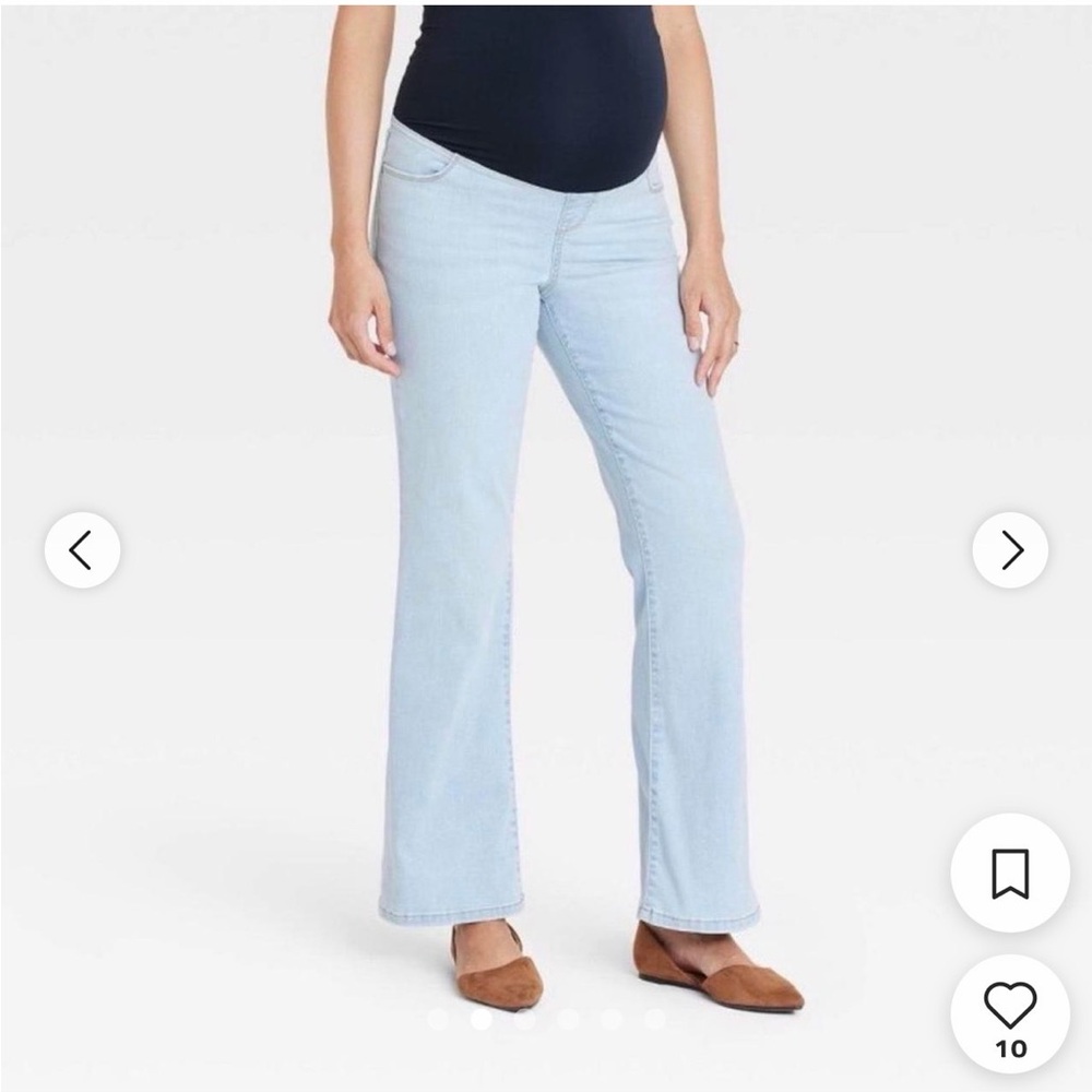 Isabel Maternity by Ingrid & Isabel Light Blue Flare Maternity Jeans